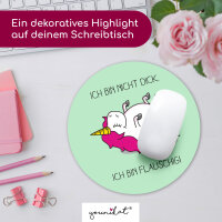 younikat Mauspad Einhorn I Ø 22 cm rund I rutschfest I pink grün Mousepad I dv732