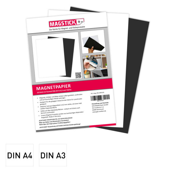 Magnetisches Papier in DIN A3 und DIN A4