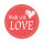 24 Aufkleber Made with love rot I Ø 4 cm I Mit Liebe selbst gemacht I Marmeladen-Sticker Geschenk-Aufkleber Geschenk-Tüten Plätzchen-Tüten I dv_587