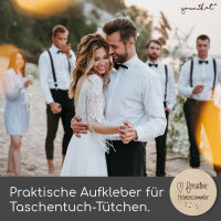 #detailverliebt 24 Aufkleber Freudentränen-Sammler I dv048 braun I Ø 4 cm I Set Freudentränen-Sticker Hochzeits-Sticker I Taschentuch Tränen Hochzeit Dekoration