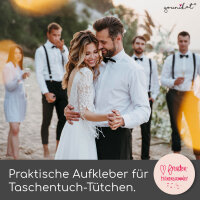 24 Aufkleber Freudentränen-Sammler I dv134 rot I Ø 4 cm I Set Freudentränen-Sticker Hochzeits-Sticker I Taschentuch Tränen Hochzeit Dekoration