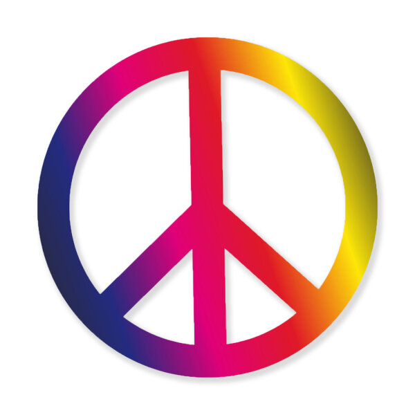 Peace Zeichen in verschiedenen Farben und Größen