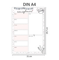 Magnetischer Menüplaner in DIN A4 I Essensplaner im Konfetti Motiv für die ganze Familie I Wochen-Übersicht I abwischbar und wieder beschreibbar I dv1136