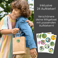 12 Einladungskarten zum Kindergeburtstag mit Tier Motiven - dv_1165 Dschungeltiere mit Umschlägen