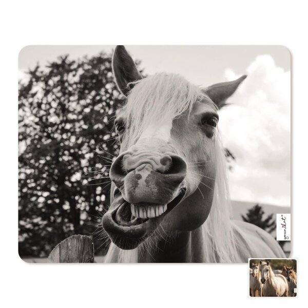 Mauspad mit Pferde-Motiven I 24 x 19 cm I Mousepad in Standard-Größe I Qualitätsdruck auf Zellkautschuk