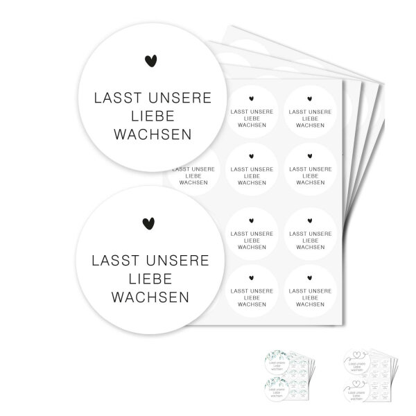 Blumensamen Aufkleber Hochzeit