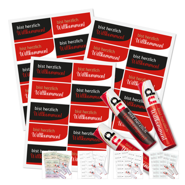 younikat Duplo Aufkleber Herzlich Willkommen