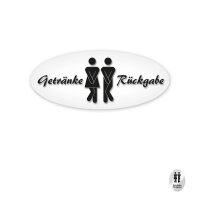 Getränke Rückgabe Aufkleber Oval