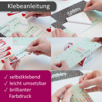 Aufkleber-Set Happy Birthday Konfetti und Happy Birthday Mint passend für zwei Duplo Pralinen Packungen I dv_1366