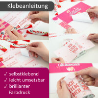 Aufkleber-Set Lieblingsmensch und Ich liebe dich passend für zwei Duplo Pralinen Packungen I rosa pink I dv_1367