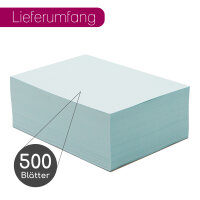 younikat DIN A6 Papier 80 g/m² I 500 Blatt in hell-blau I Kopierpapier Blanko Rezeptpapier I dv_1505