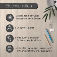 Briefpapier Set Rose Motiv I 50 Blatt 90 g/m²  DIN A4 I abgerundete Ecken stilvolles Schreibpapier vielseitig verwendbar I Geburtstag Urkunde Speisekarte I dv_1518