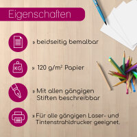 younikat DIN A5 Premium Kopierpapier I 120 g/m² I 250 Blatt in weiß I 148 x 210 mm Blanko I für Druck Basteln Karten Rezeptpapier I geeignet für alle gängigen Laser- und Tintenstrahldrucker I dv1550