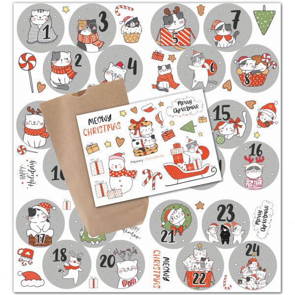 Katzen - Tüten&Aufkleber