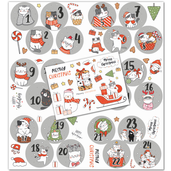 Katzen - Aufkleber Set