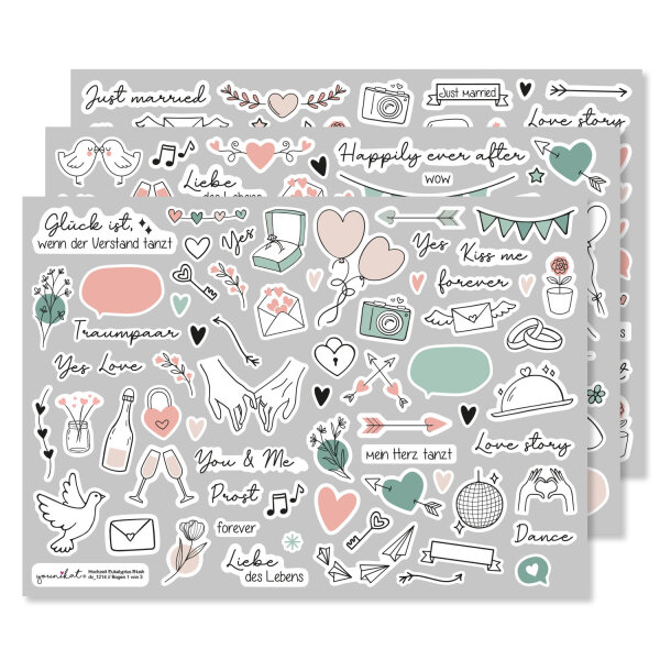 Sticker Hochzeit Eukalyptus