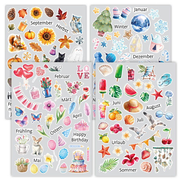 Aquarell Jahreszeiten