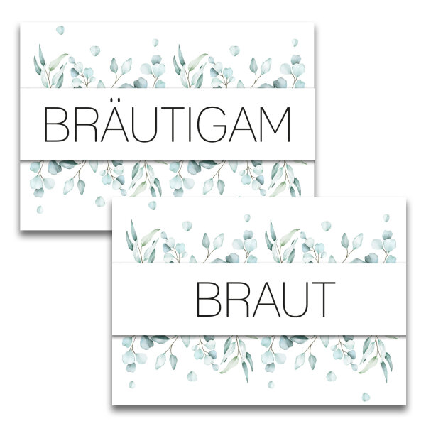 2er Set Schilder Ehepaar Eukalyptus DIN A4