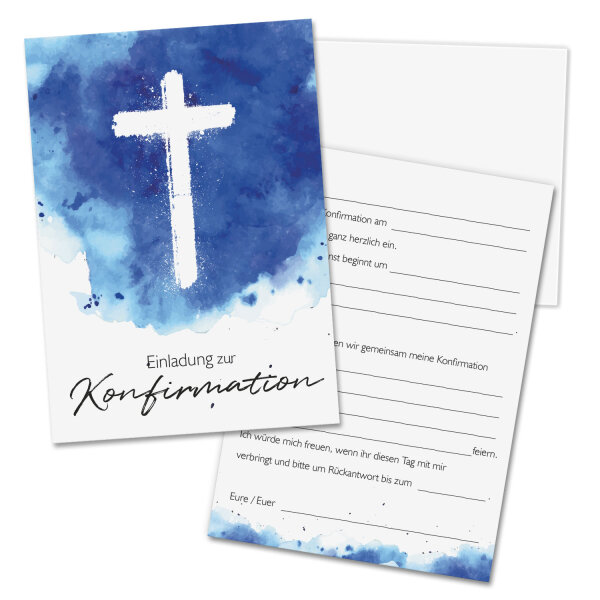 Aquarell Blau Kreuz