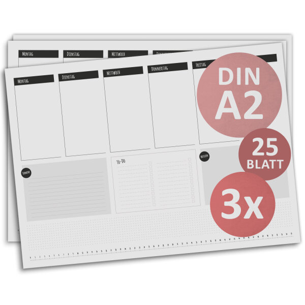 3x A2 Wochenplaner